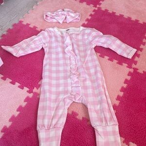 3-6 month baby pajamas with matching bow